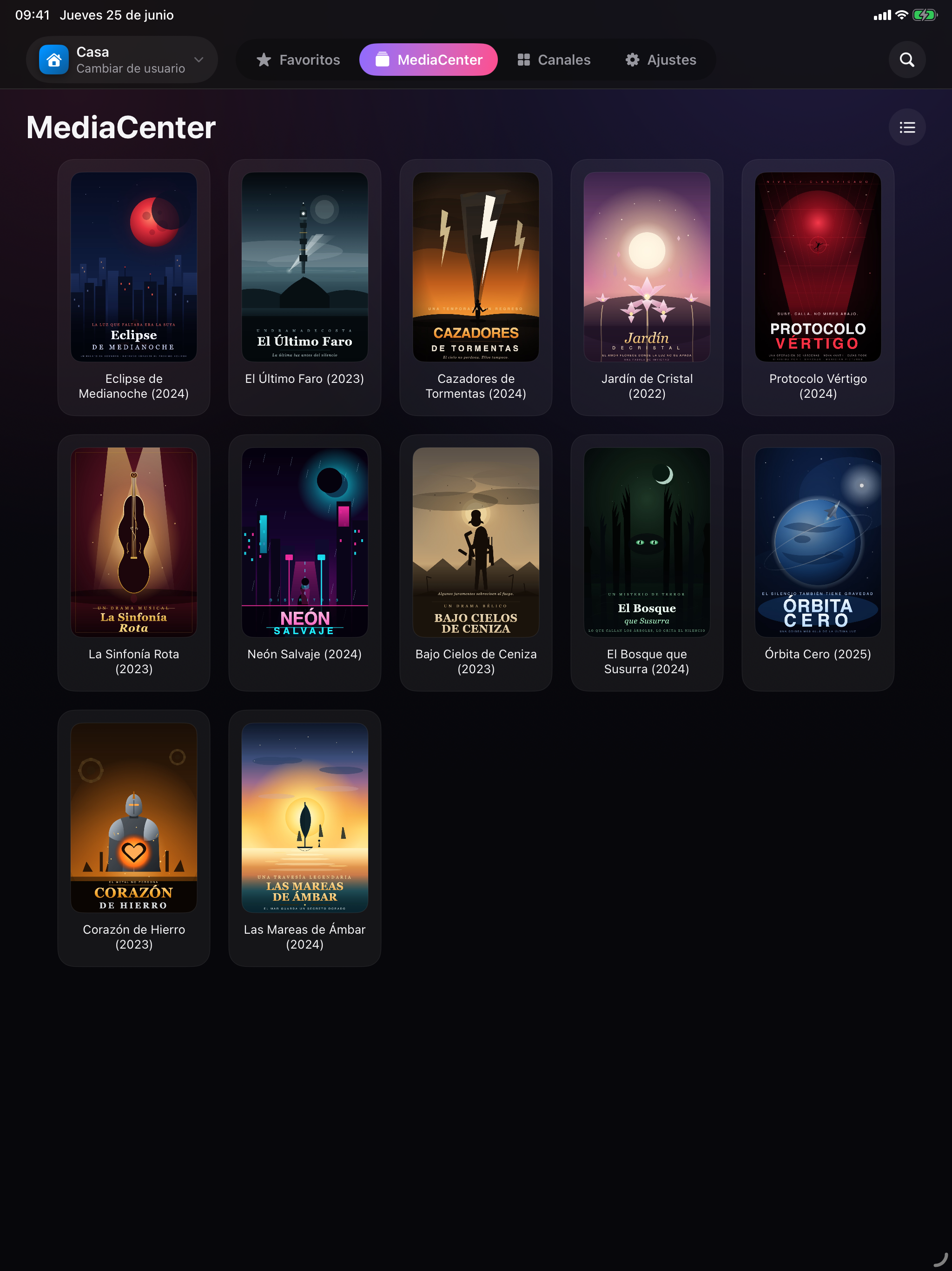 MediaCenter en iPad